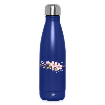 Pfirsichbluten_Graffiti - Thermosflasche 500 ml - Dunkelblau  - Vorne