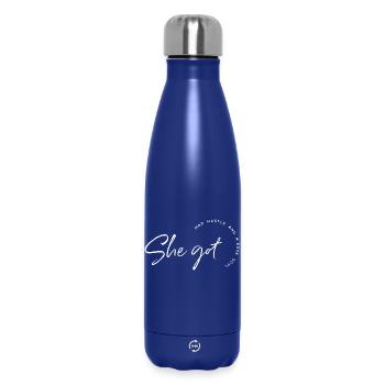 She Got Hustle - Insulated Water Bottle 500 ml - dark blue  - Front
