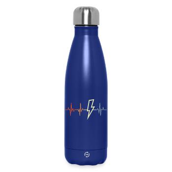 Vintage Elektriker Herzlinie - Thermosflasche 500 ml - Dunkelblau  - Vorne