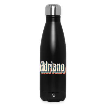 Adriano t-shirt retro vintage t-shirt gift - Insulated Water Bottle 500 ml - black - Front