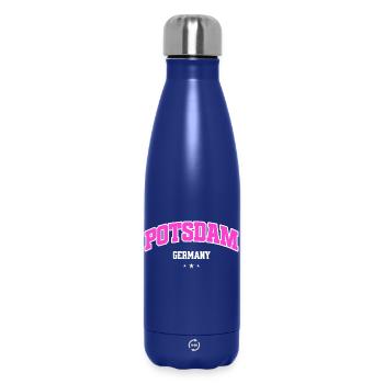 Potsdam Pink Retro Germany Lettering College - Thermosflasche 500 ml - Dunkelblau  - Vorne