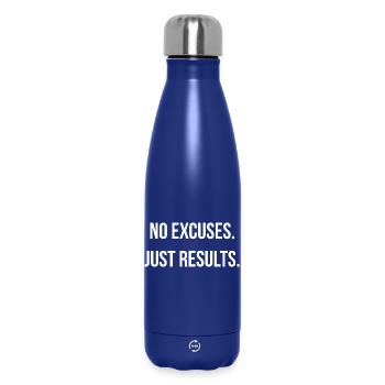 NO EXCUSES. JUST RESULTS. | Greyline Official - Insulated Water Bottle 500 ml - dark blue  - Front