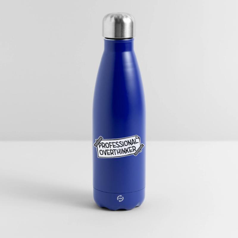 Professional Overthinker Funny Brooding Anxiety Logo Insulated Water Bottle 500 ml
