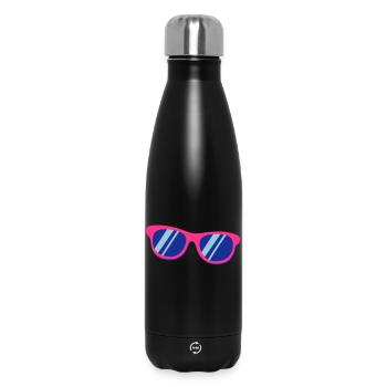 Pink Blaue Sonnenbrille Pop Art Retro - Thermosflasche 500 ml - Schwarz - Vorne