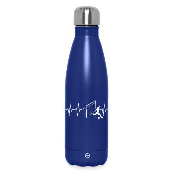 Soccer Goal Shot Heartbeat Team Team Pulse - Insulated Water Bottle 500 ml - dark blue  - Front