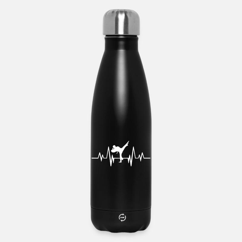 Heartbeat karate - Thermosflasche 500 ml - Schwarz