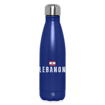 Fier drapeau libanais du Liban - Bouteille isotherme 500 ml - bleu foncé  - Devant