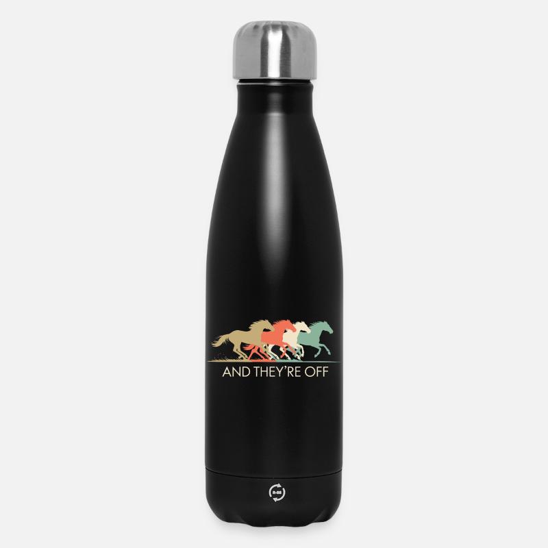 Illustration de chevaux de course vintage - Bouteille isotherme 500 ml - noir