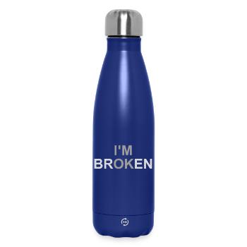 Mentally Broken - Insulated Water Bottle 500 ml - dark blue  - Front