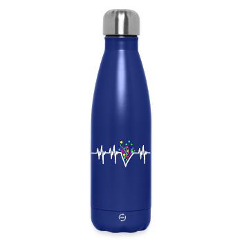 Heartbeat Confetti Carnival Party - Insulated Water Bottle 500 ml - dark blue  - Front