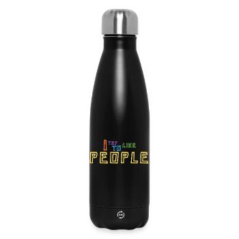 Ich versuche, Menschen zu mögen - Thermosflasche 500 ml - Schwarz - Vorne