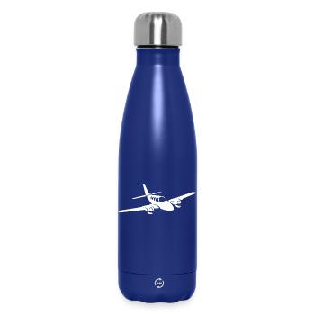 Minimalist propeller plane silhouette - Insulated Water Bottle 500 ml - dark blue  - Front