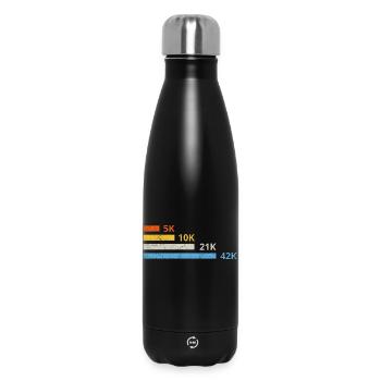 Distances de course II - 5 km 10 km 21 km 42 km marathonien - Bouteille isotherme 500 ml - noir - Devant