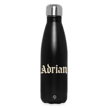 Adrian Gothic Lettering - Insulated Water Bottle 500 ml - black - Front