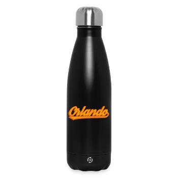 Orlando Retro Script - Insulated Water Bottle 500 ml - black - Front