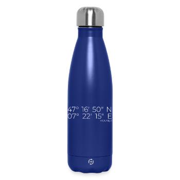 Koordinaten Moutier Schweiz - Thermosflasche 500 ml - Dunkelblau  - Vorne