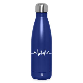 battement de cœur du vin - Bouteille isotherme 500 ml - bleu foncé  - Devant