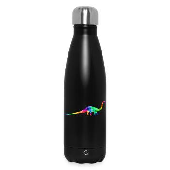 Colorful long-necked dinosaur made of polygons - Insulated Water Bottle 500 ml - black - Front