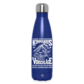 Pferdesprüche Reitersprüche Reitsport Pferd Pferde - Thermosflasche 500 ml - Dunkelblau  - Vorne
