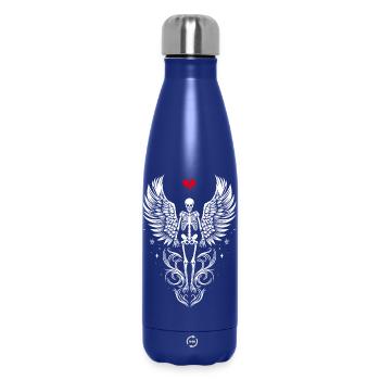 Squelette avec des ailes Anti Saint Valentin - Bouteille isotherme 500 ml - bleu foncé  - Devant