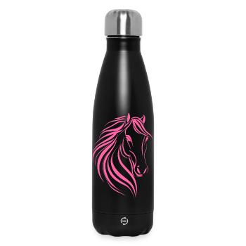 Delicate Horse Drawing - Insulated Water Bottle 500 ml - black - Front