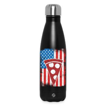 4th of July US Pizza - Insulated Water Bottle 500 ml - black - Front