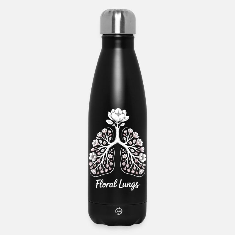 Poumons floraux - Bouteille isotherme 500 ml - noir