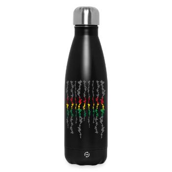 Rasta Farbband Graustufen Streifen - Thermosflasche 500 ml - Schwarz - Vorne