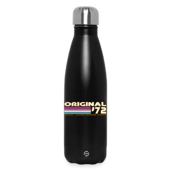 Mehrfarbige Retro-Streifen 72 - Thermosflasche 500 ml - Schwarz - Vorne
