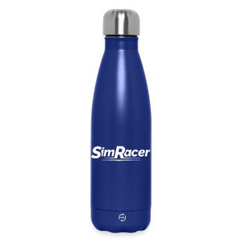 Sim Racer gamer gaming Simulation Logo Symbol icon - Thermosflasche 500 ml - Dunkelblau  - Vorne