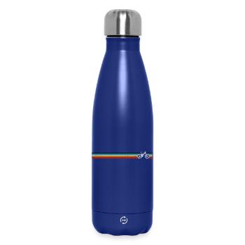 Retro Fahrrad Stripe Palette - Thermosflasche 500 ml - Dunkelblau  - Vorne