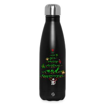 Scénario : Sapin de Noël avec bonhomme de neige - Bouteille isotherme 500 ml - noir - Devant