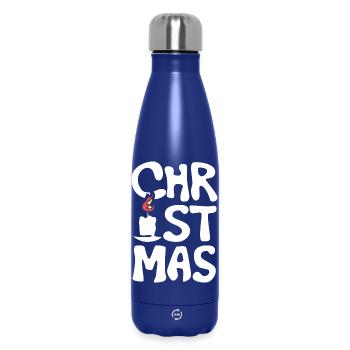 cristmas Kerze font Schriftzug Logo Weihnachten - Thermosflasche 500 ml - Dunkelblau  - Vorne