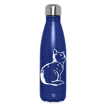 Croquis de chat - Bouteille isotherme 500 ml - bleu foncé  - Devant