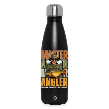 Pêche à la carpe Humour Maître pêcheur Héros légendaire - Bouteille isotherme 500 ml - noir - Devant