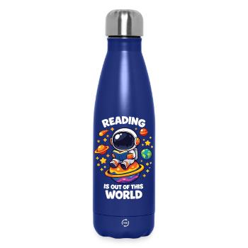 La lecture, c’est hors de ce monde - Bouteille isotherme 500 ml - bleu foncé  - Devant