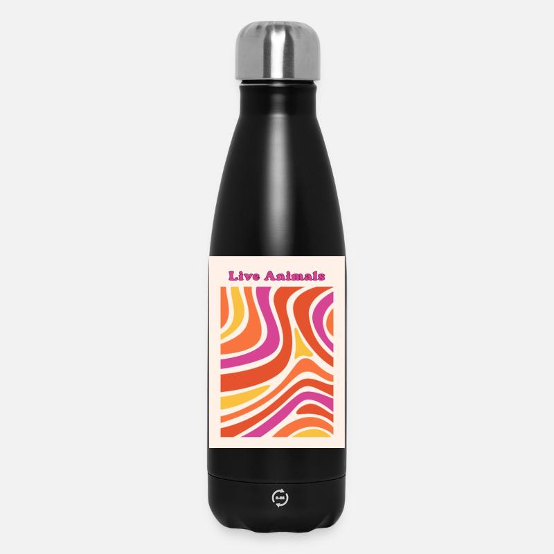 Lebendige Farbwellen - Thermosflasche 500 ml - Schwarz