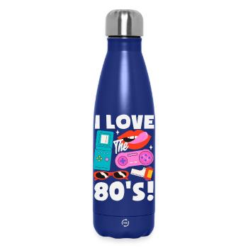 Retro Back to the 80s Vintage Design - Insulated Water Bottle 500 ml - dark blue  - Front