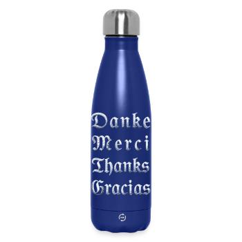 Multilinguale Dankesbotschaft Eiskristall - Insulated Water Bottle 500 ml - dark blue  - Front