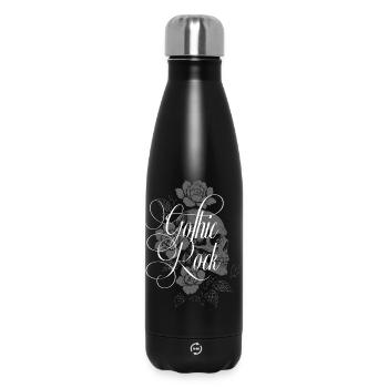 Crâne floral gothique rock - Bouteille isotherme 500 ml - noir - Devant