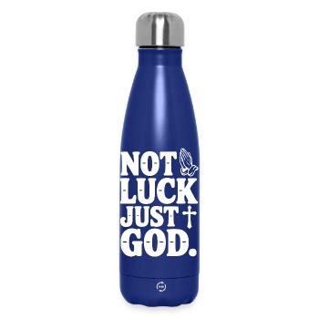Not Luck Just God - Insulated Water Bottle 500 ml - dark blue  - Front