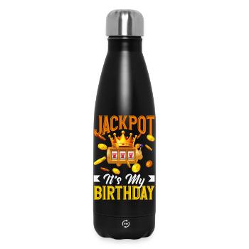 Jackpot It's My Birthday Casino Slot Machine - Insulated Water Bottle 500 ml - black - Front