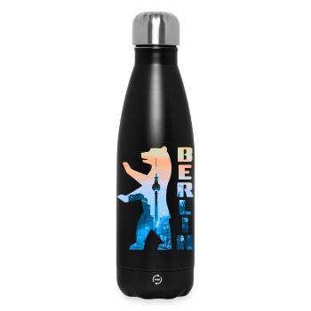 Berliner Bär Silhouette - Thermosflasche 500 ml - Schwarz - Vorne