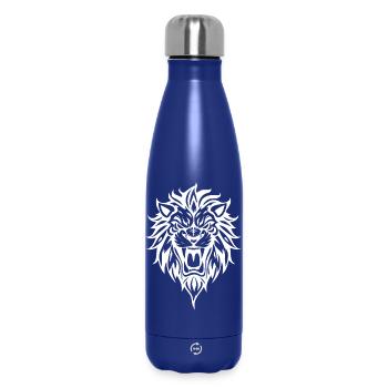 Powerful lion head silhouette - Insulated Water Bottle 500 ml - dark blue  - Front