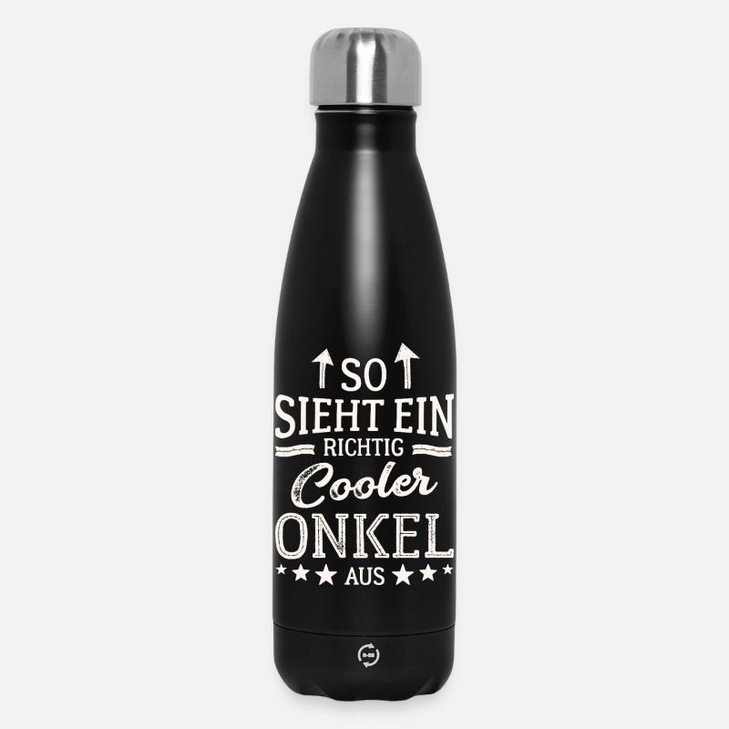 So sieht ein richtig cooler Onkel aus - Thermosflasche 500 ml - Schwarz