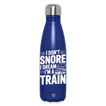 I Don't Snore I Dream I'm a Train - Insulated Water Bottle 500 ml - dark blue  - Front
