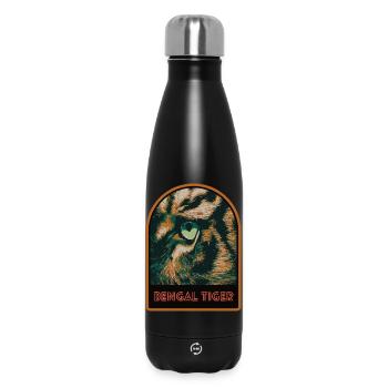 Œil de Tigre en Gros Plan – Illustration Intense - Bouteille isotherme 500 ml - noir - Devant