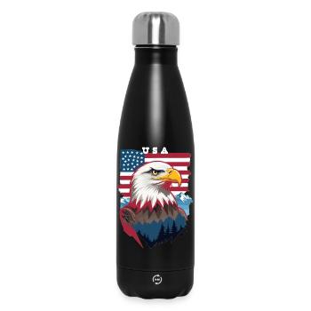 Bald eagle - Insulated Water Bottle 500 ml - black - Front