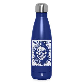 Wanted Skull Pullover Hoodie Poster - Insulated Water Bottle 500 ml - dark blue  - Front
