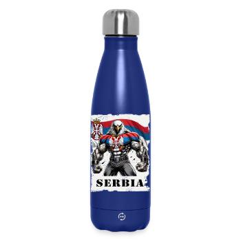 Design de musculation Serbia Eagle - Bouteille isotherme 500 ml - bleu foncé  - Devant